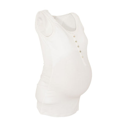 White Maternity Tank Knit Top