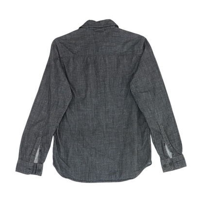 Black Solid Long Sleeve Button Down