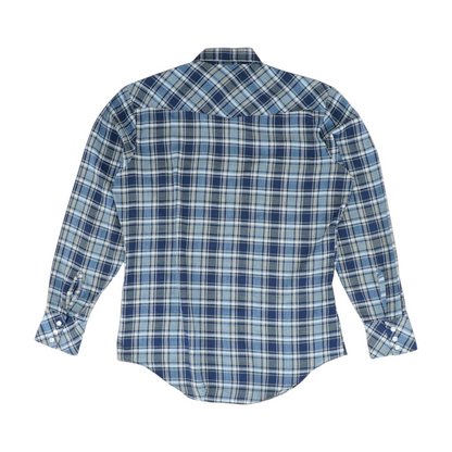 Blue Plaid Long Sleeve Button Down