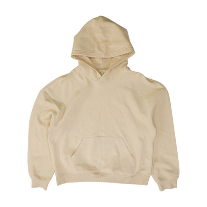 Beige Solid Hoodie Pullover