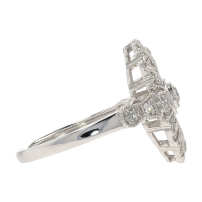1/3 Ct 14K White Gold Diamond Modern Deco Style Engagement Ring
