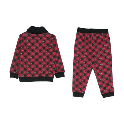 Red Print Long Sleeve Set