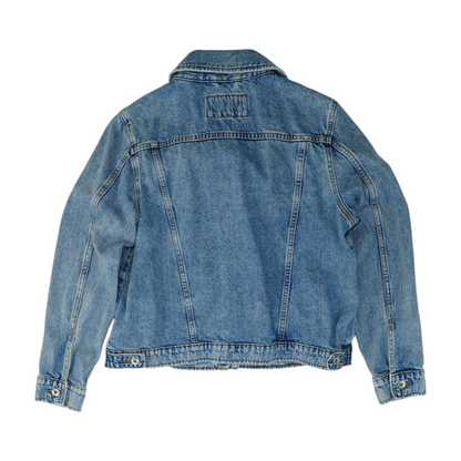 Blue Solid Denim Jacket