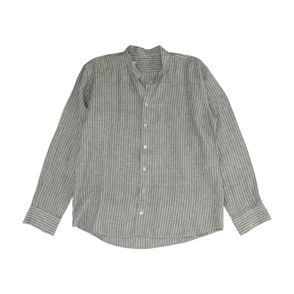 Gray Striped Long Sleeve Button Down