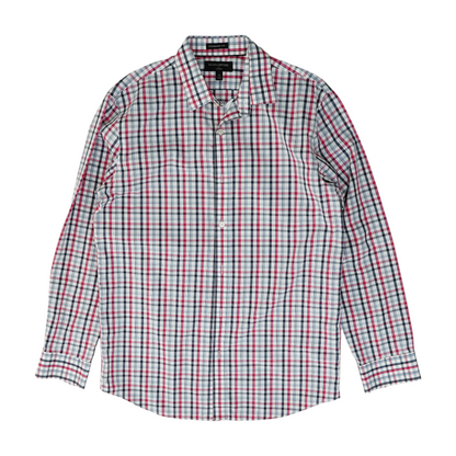 White Check Long Sleeve Button Down