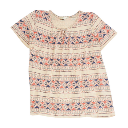 Beige Print Blouse