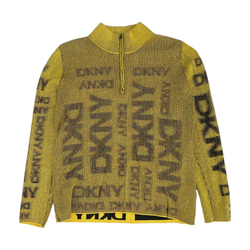 Yellow Striped 1/4 Zip Pullover