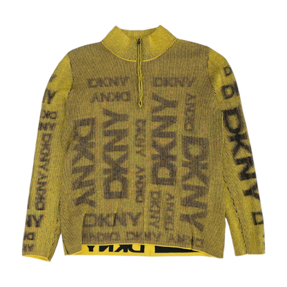 Yellow Striped 1/4 Zip Pullover