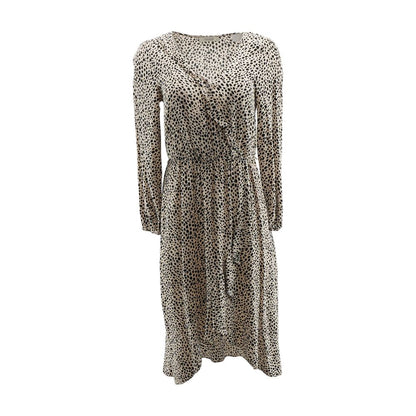 Peach Animal Print Midi Dress