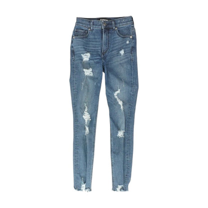Blue Solid High Rise Jeans