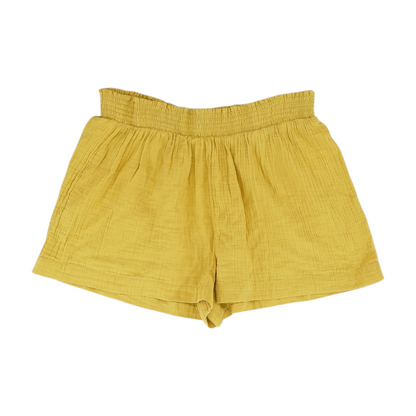 Mustard Solid Knit Shorts