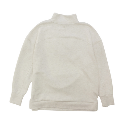 White Solid Sweatshirt Pullover