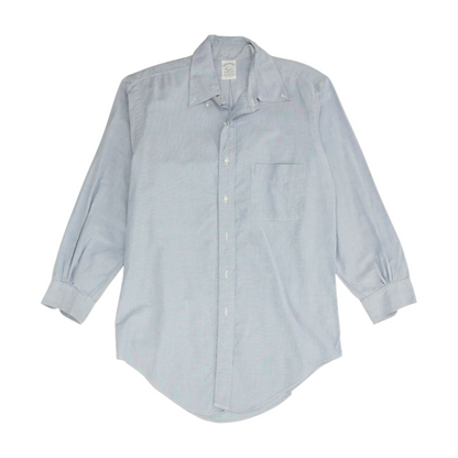 Blue Solid Long Sleeve Button Down