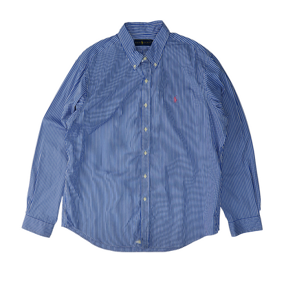 Blue Striped Long Sleeve Button Down