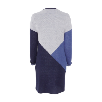 Navy Color Block Cardigan Sweater