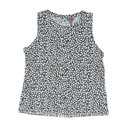 Black Floral Sleeveless Blouse