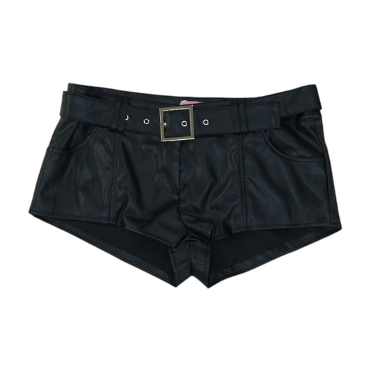 Black Faux Leather Shorts