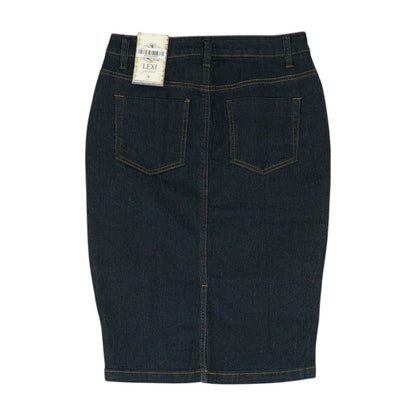 Navy Solid Midi Skirt