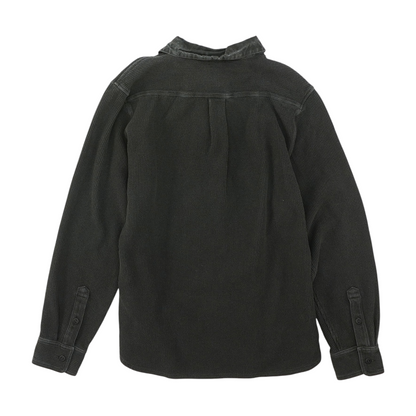 Gray Solid Long Sleeve Polo