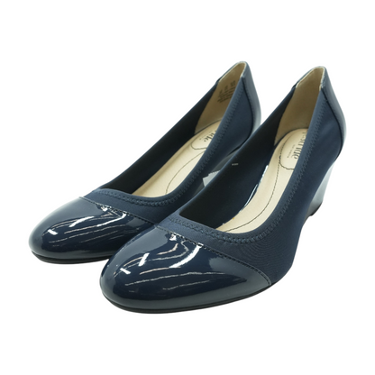 Navy Wedge Heels