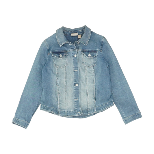 Blue Solid Denim Jacket