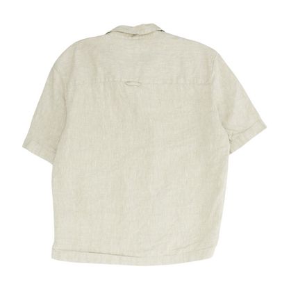 Tan Solid Short Sleeve Button Down