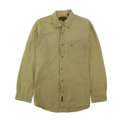 Green Plaid Long Sleeve Button Down