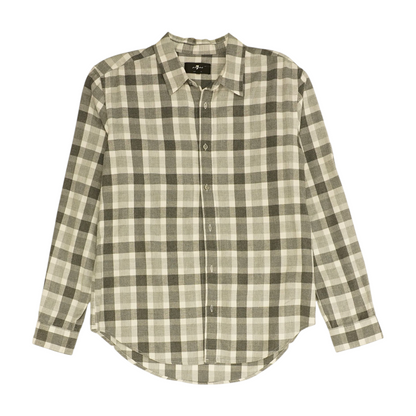 Gray Check Flannel Button Down