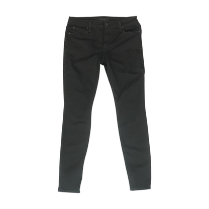 Black Solid Mid Rise Skinny Leg Jeans