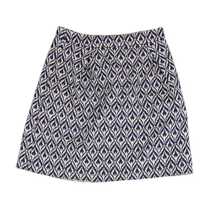 Blue Geometric Midi Skirt
