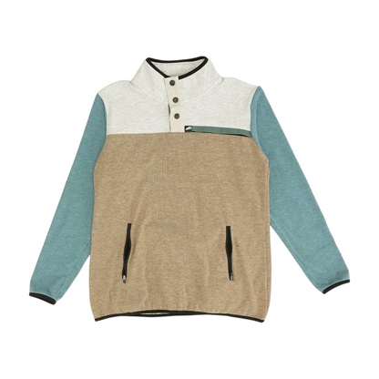 Brown Color Block 1/4 Zip Pullover