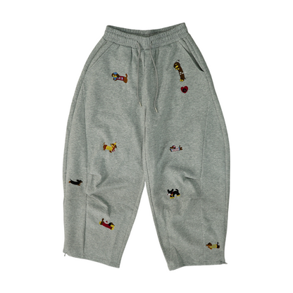 Gray Abstract Pants