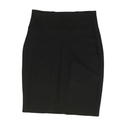 Black Solid Midi Skirt