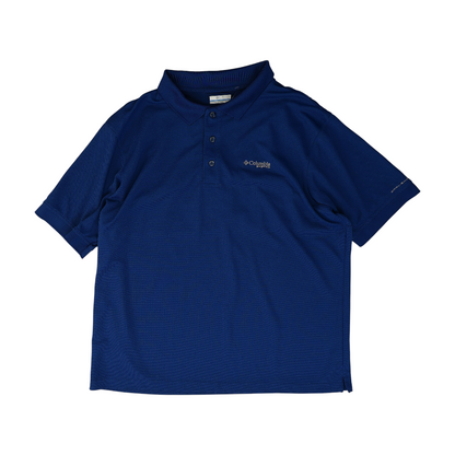 Blue Solid Short Sleeve Polo
