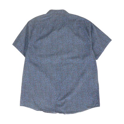 Gray Floral Short Sleeve Button Down