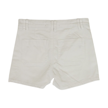 White Solid Denim Shorts