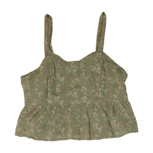 Green Floral Cropped Blouse