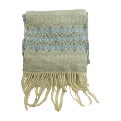 Gray Print Wool Scarf