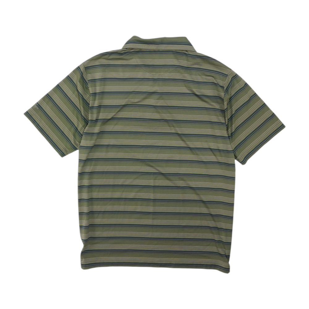 Green Striped Short Sleeve Polo