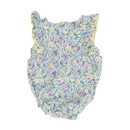 White Floral Sleeveless One-Piece