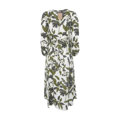 White Floral Midi Dress