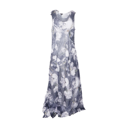 Gray Plus Floral Maxi Dress