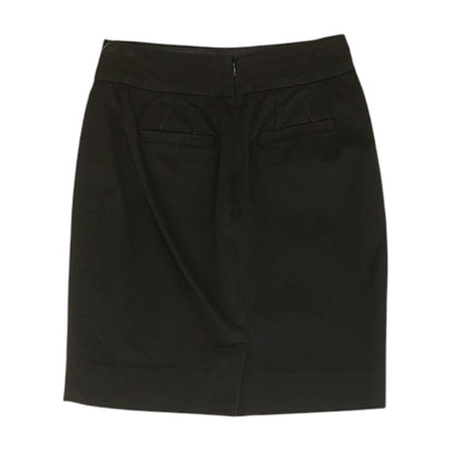 Black Solid Midi Skirt