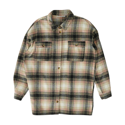 Pink Plaid Flannel Button Down