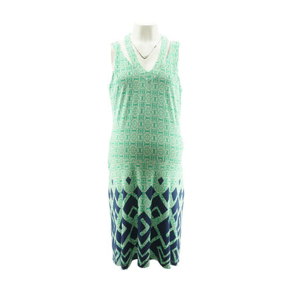 Green Maternity Geometric Mini Dress