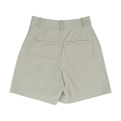 Beige Solid Casual Shorts
