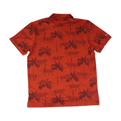 Red Print Short Sleeve Polo