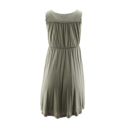 Gray Solid Midi Dress