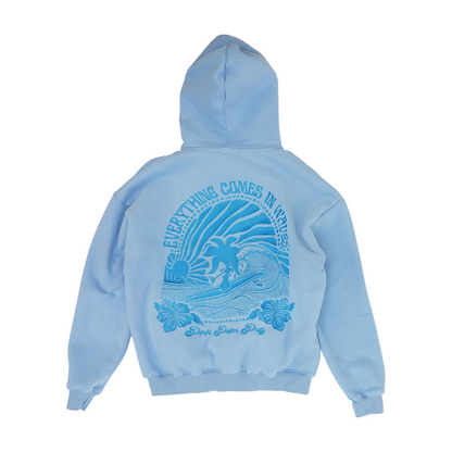 Blue Graphic Hoodie Pullover