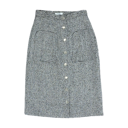 Black Check Midi Skirt